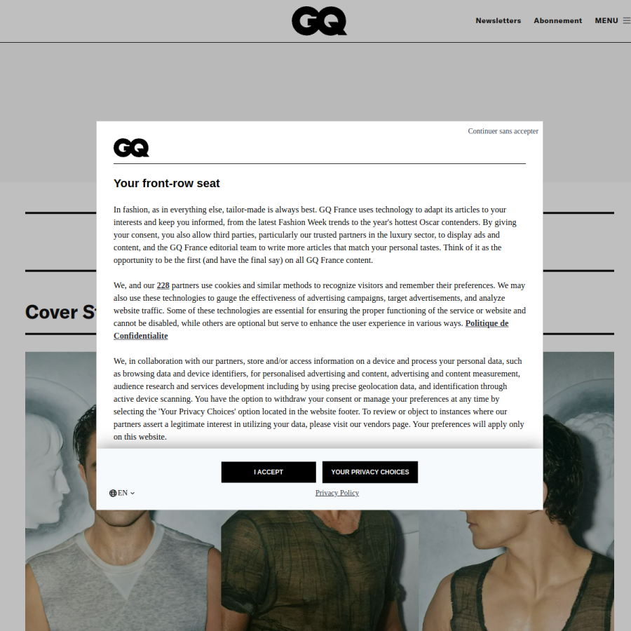 gqmagazine.fr homepage screenshot