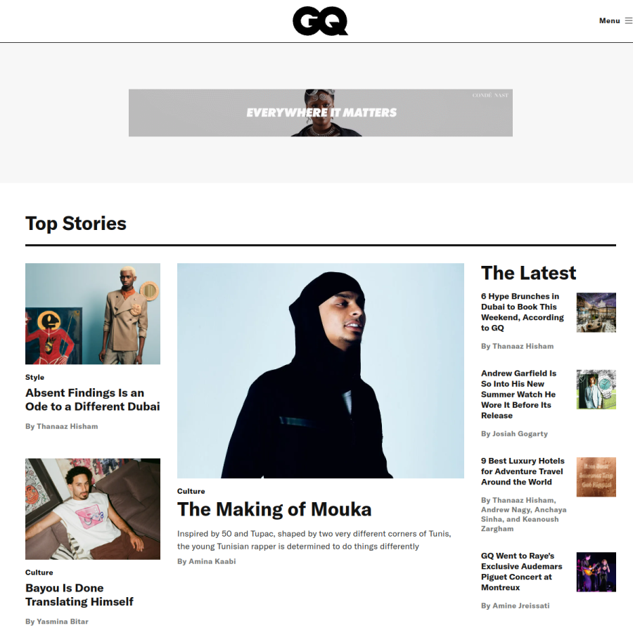 gqmiddleeast.com homepage screenshot