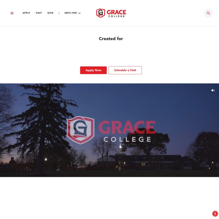 grace.edu homepage screenshot