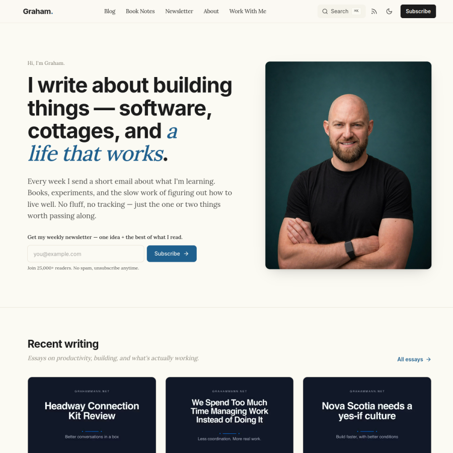 grahammann.net homepage screenshot