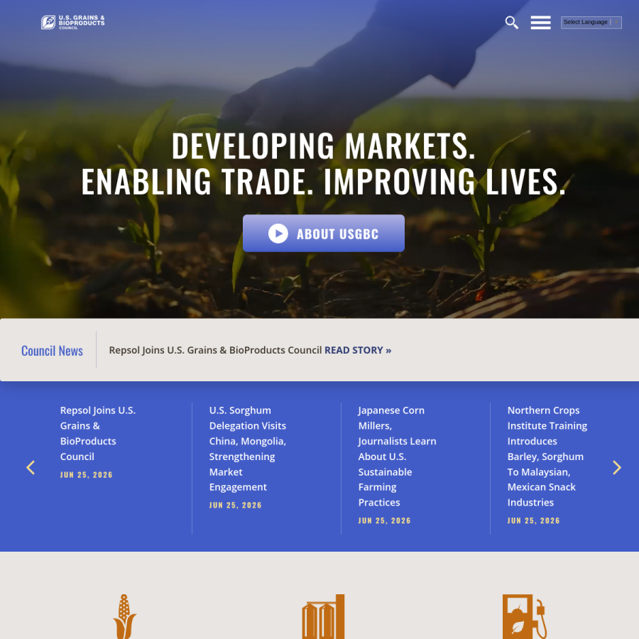grains.org homepage screenshot