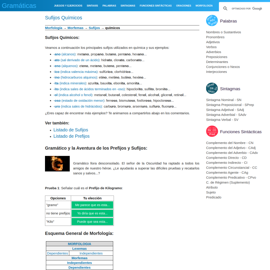 gramaticas.net homepage screenshot