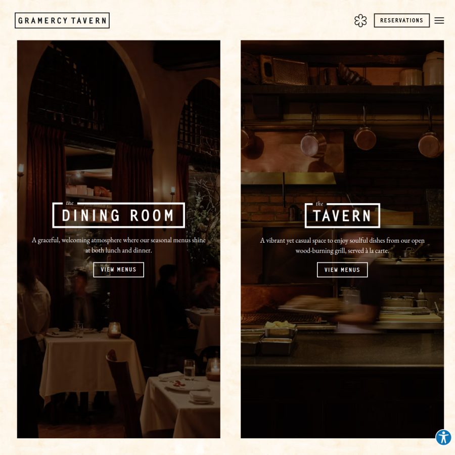 gramercytavern.com homepage screenshot
