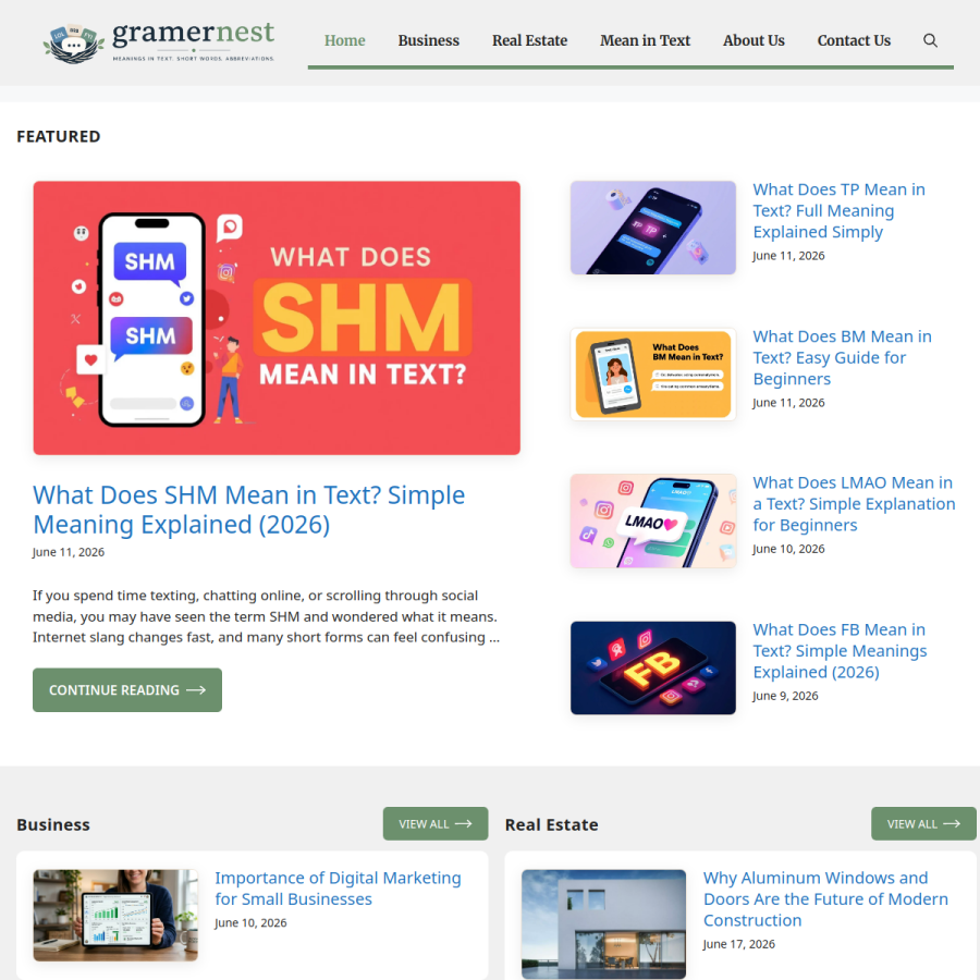 gramernest.com homepage screenshot