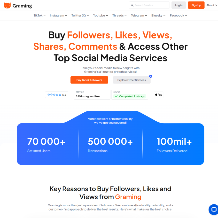 graming.com homepage screenshot