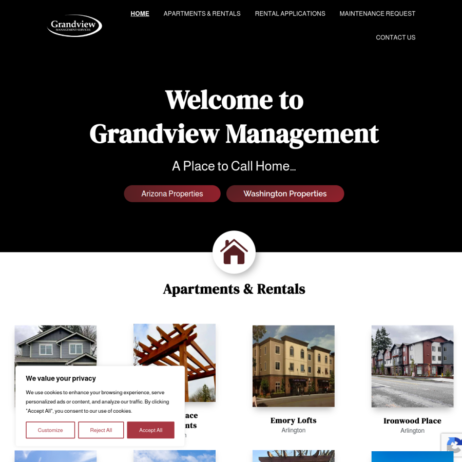 grandviewmanagement.com homepage screenshot