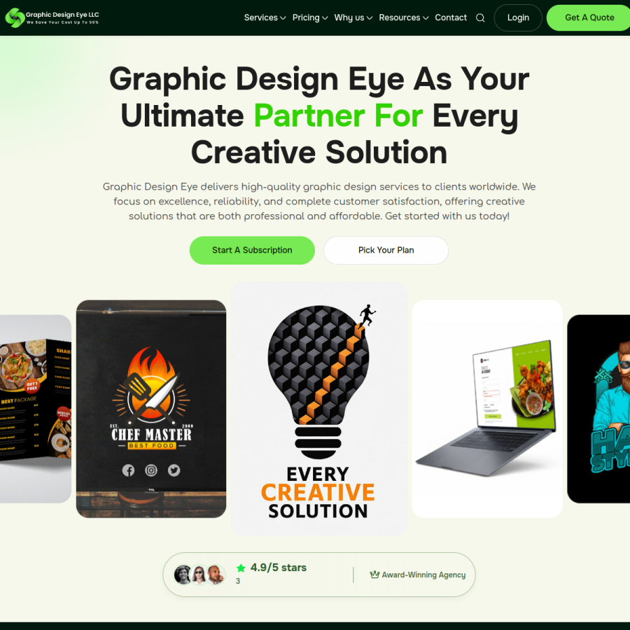 graphicdesigneye.com homepage screenshot
