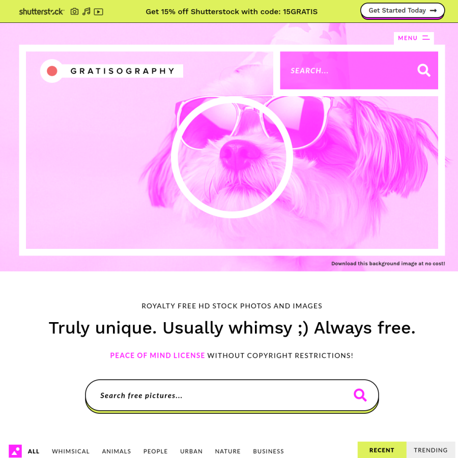 gratisography.com homepage screenshot