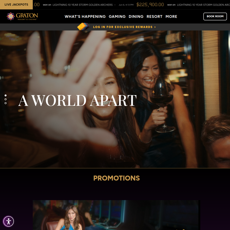 gratonresortcasino.com homepage screenshot