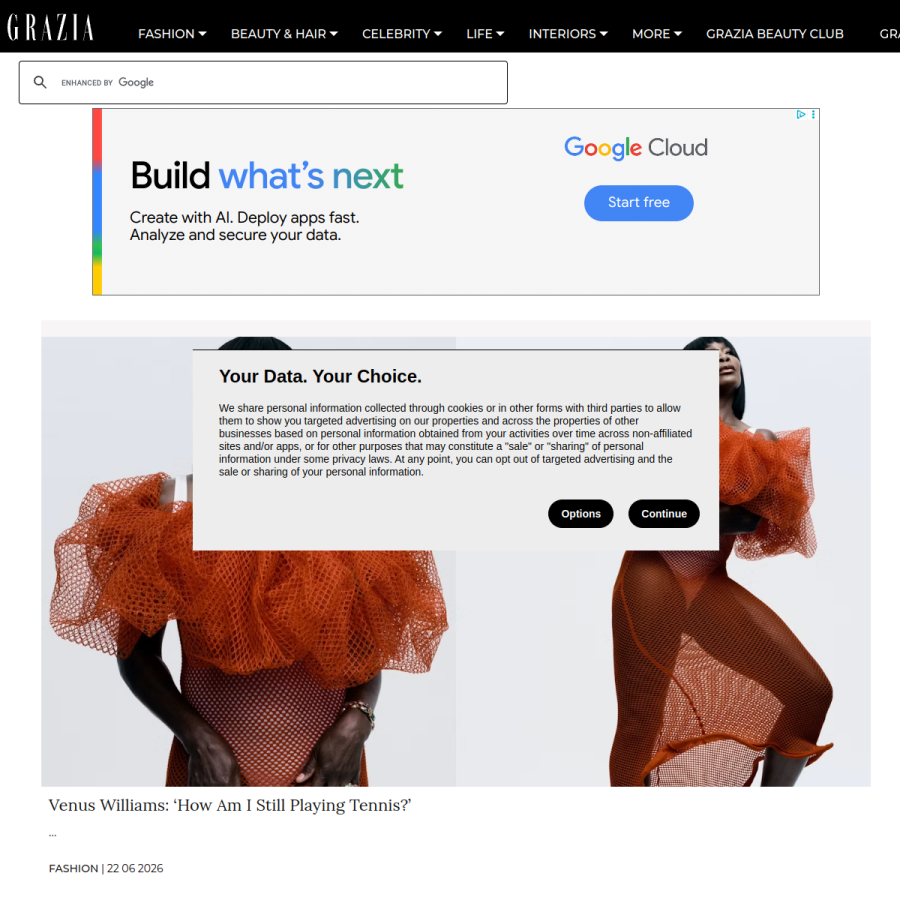 graziadaily.co.uk homepage screenshot