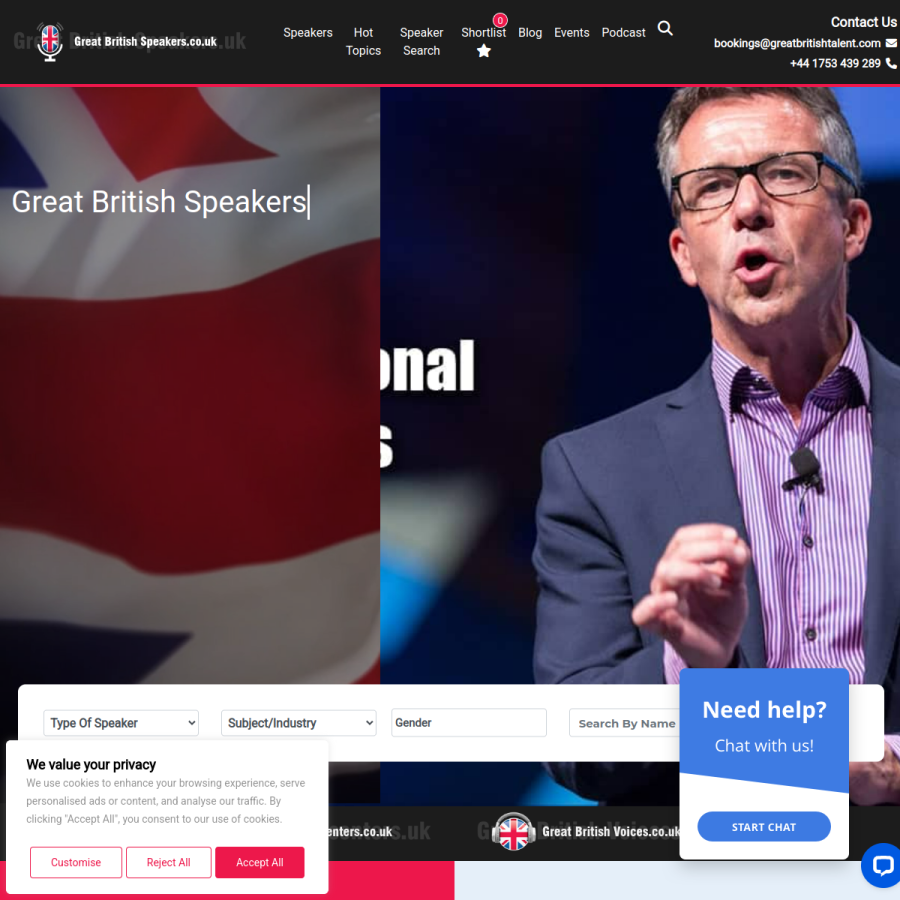 greatbritishspeakers.co.uk homepage screenshot