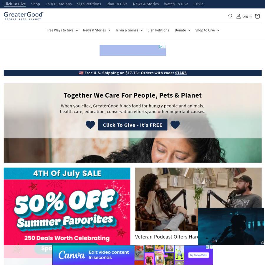 greatergood.com homepage screenshot