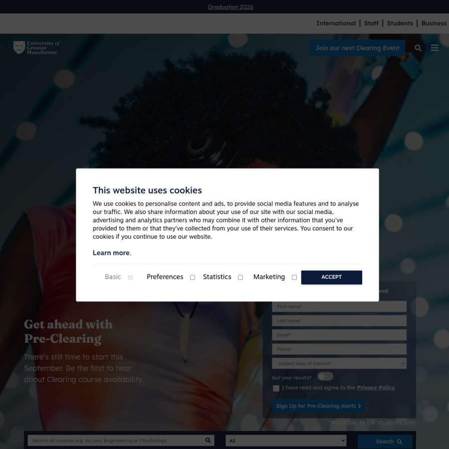 greatermanchester.ac.uk homepage screenshot