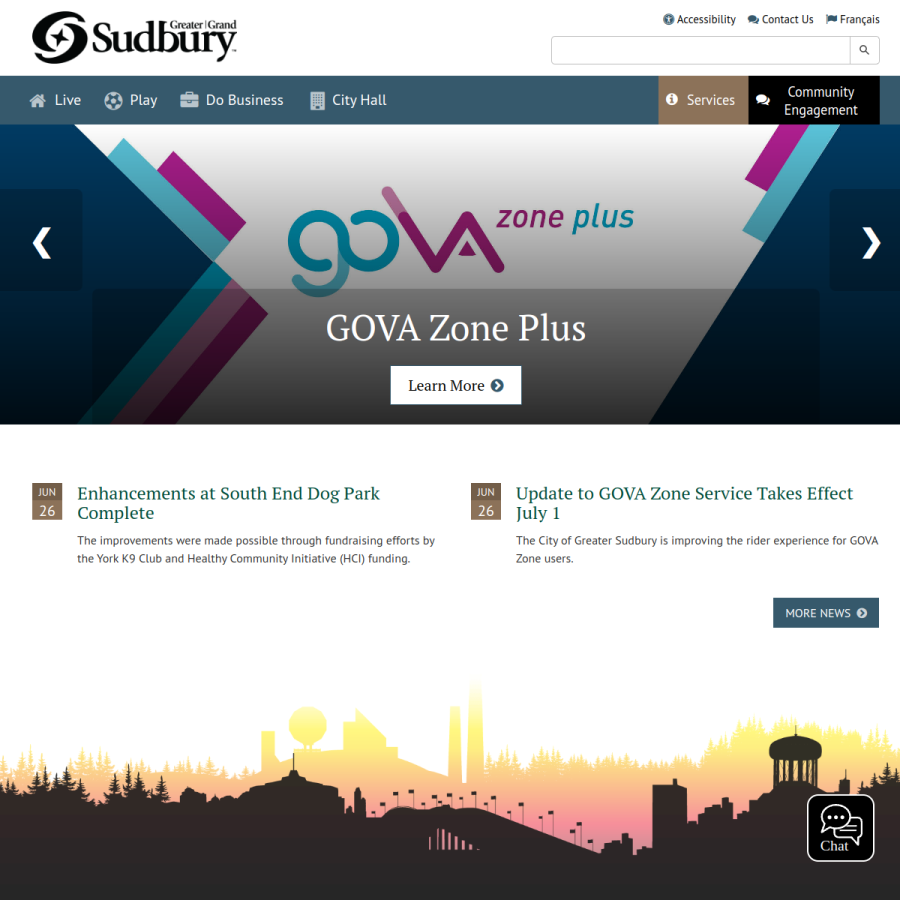 greatersudbury.ca homepage screenshot