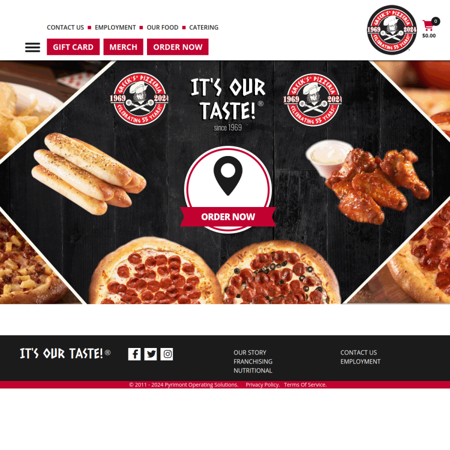 greekspizzeria.com homepage screenshot