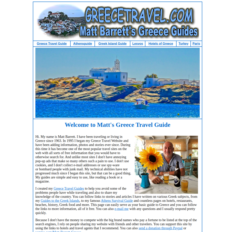 greektravel.com homepage screenshot