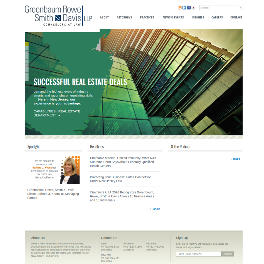 greenbaumlaw.com homepage screenshot