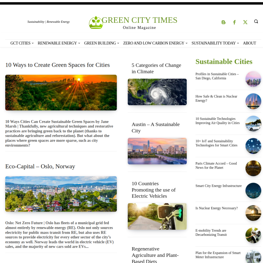 greencitytimes.com homepage screenshot