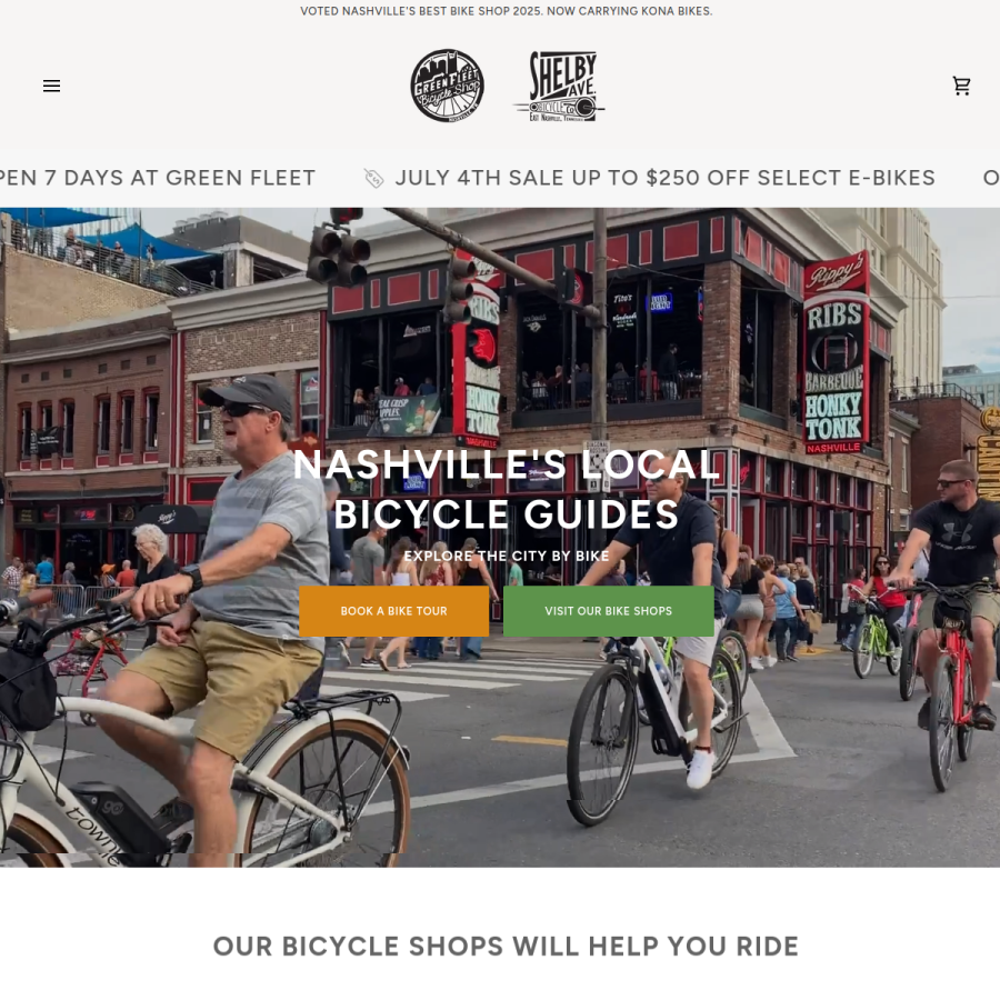 greenfleetbikes.com homepage screenshot