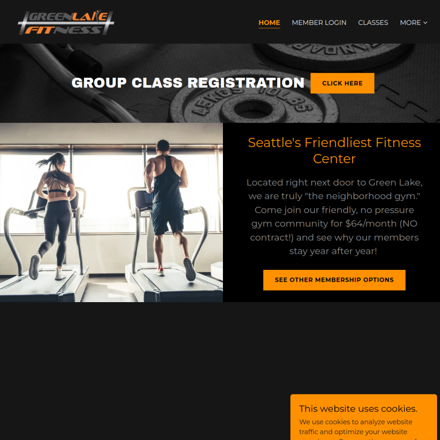 greenlakefitness.com homepage screenshot