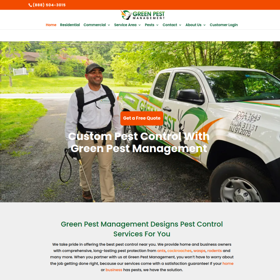 greenpestmgmt.com homepage screenshot