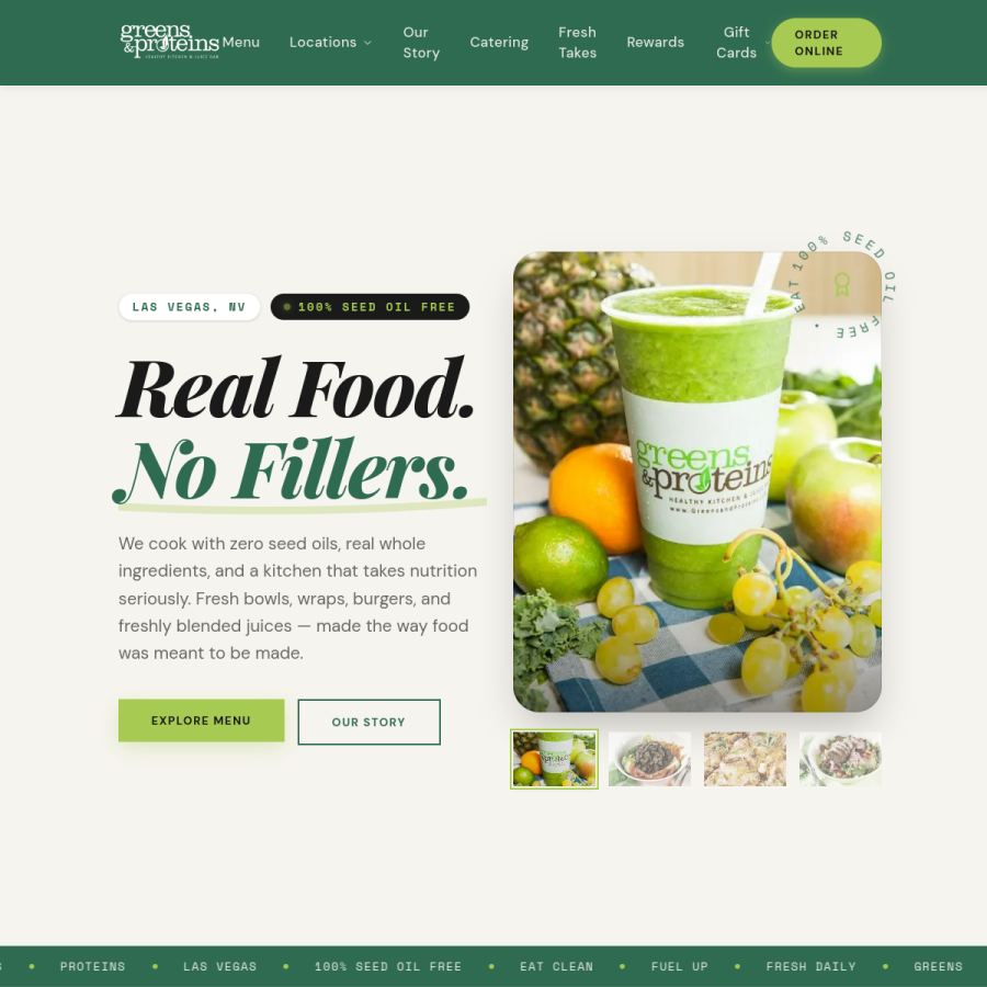 greensandproteins.com homepage screenshot