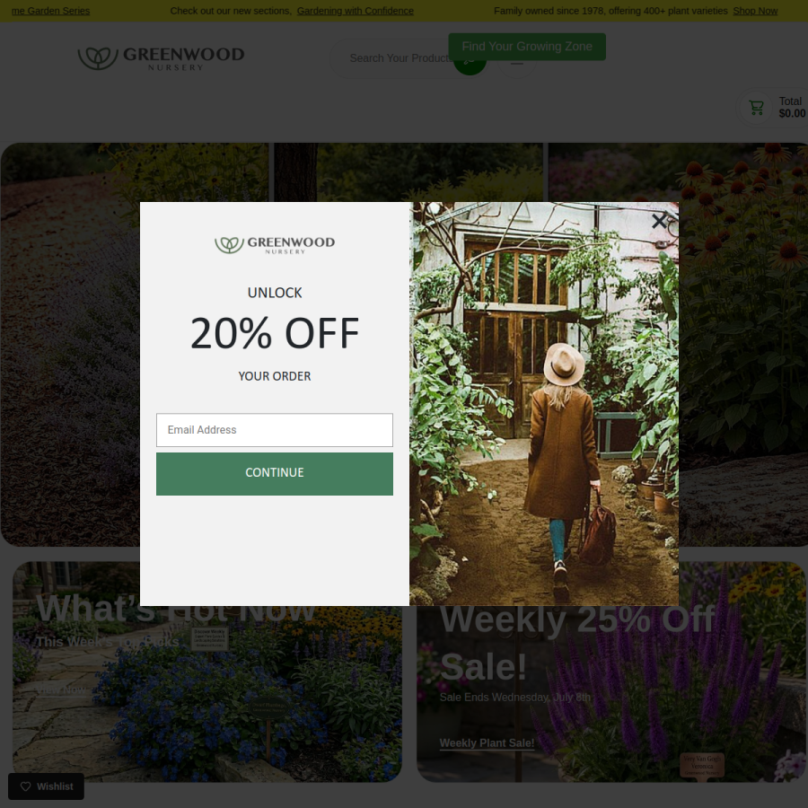 greenwoodnursery.com homepage screenshot