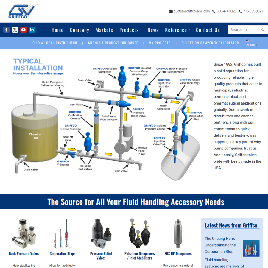 griffcovalve.com homepage screenshot
