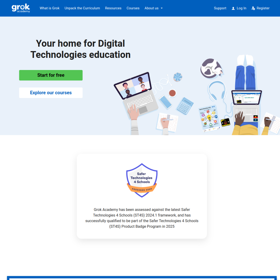 groklearning.com homepage screenshot