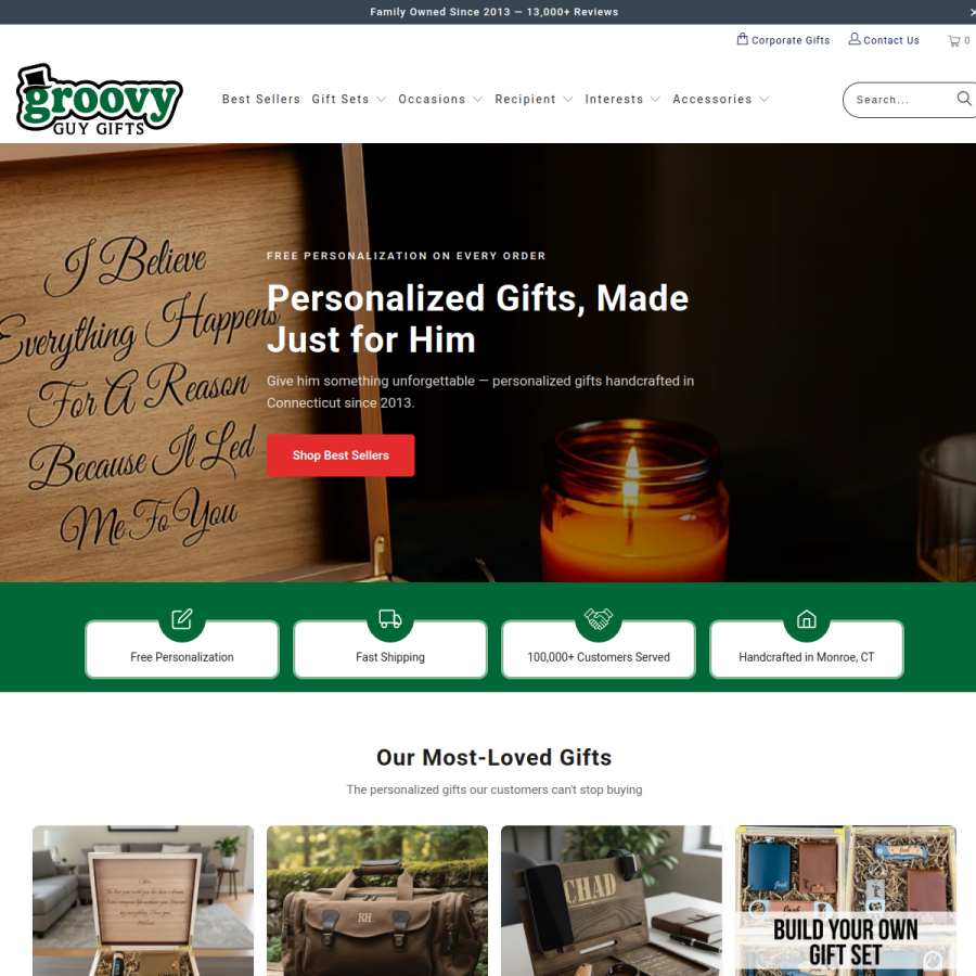 groovyguygifts.com homepage screenshot