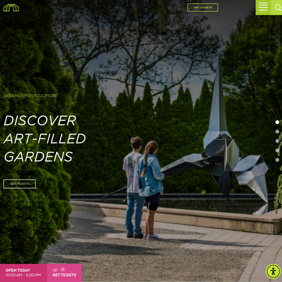 groundsforsculpture.org homepage screenshot