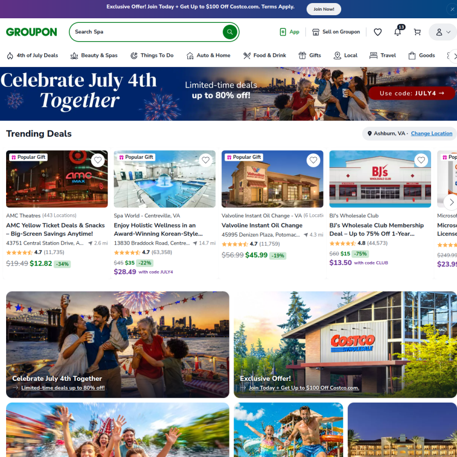 groupon.com homepage screenshot
