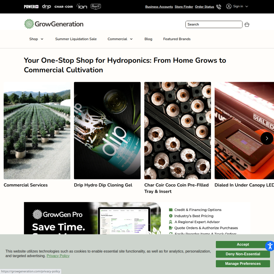 growgeneration.com homepage screenshot