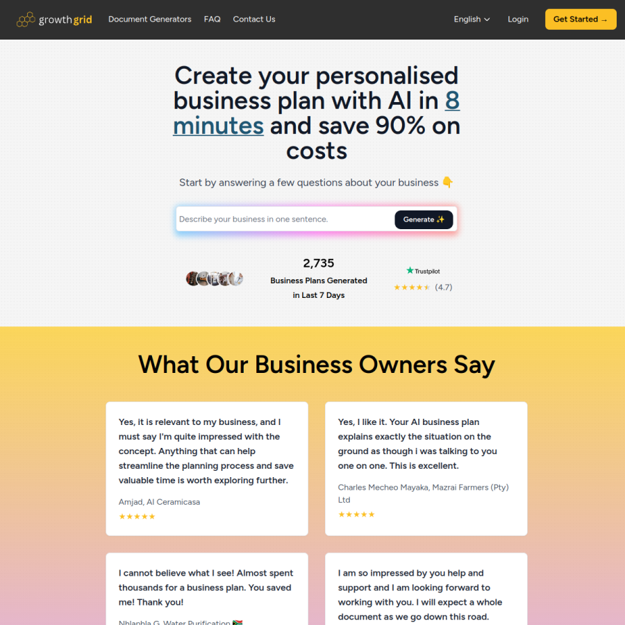 growth-grid.ai homepage screenshot