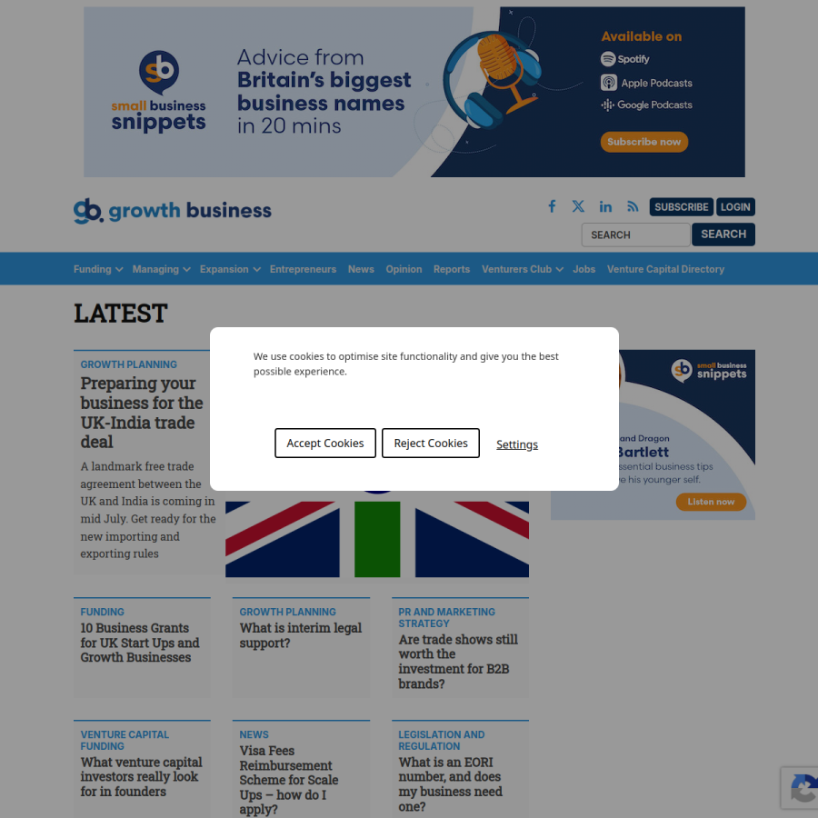growthbusiness.co.uk homepage screenshot