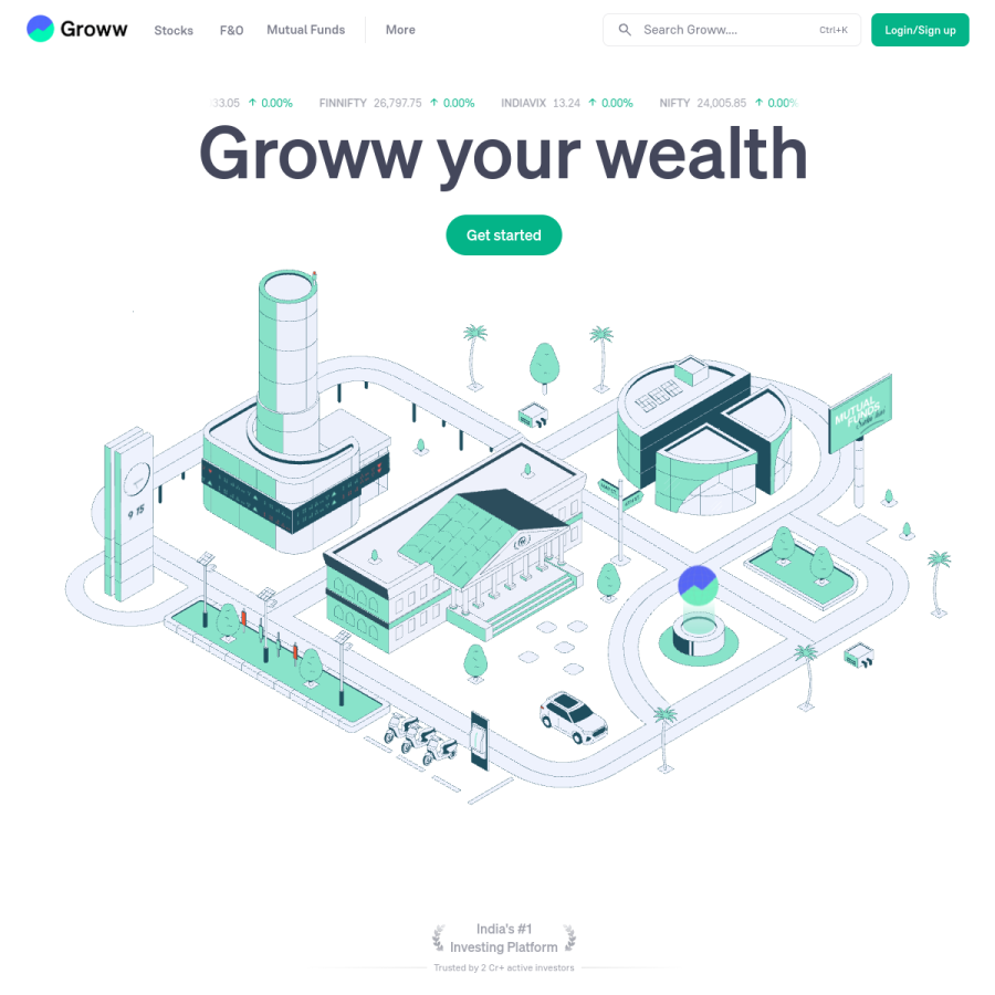 groww.in homepage screenshot