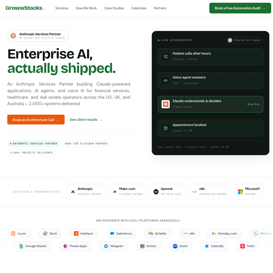 growwstacks.com homepage screenshot