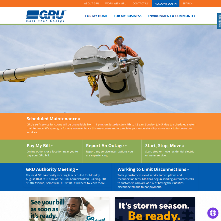gru.com homepage screenshot
