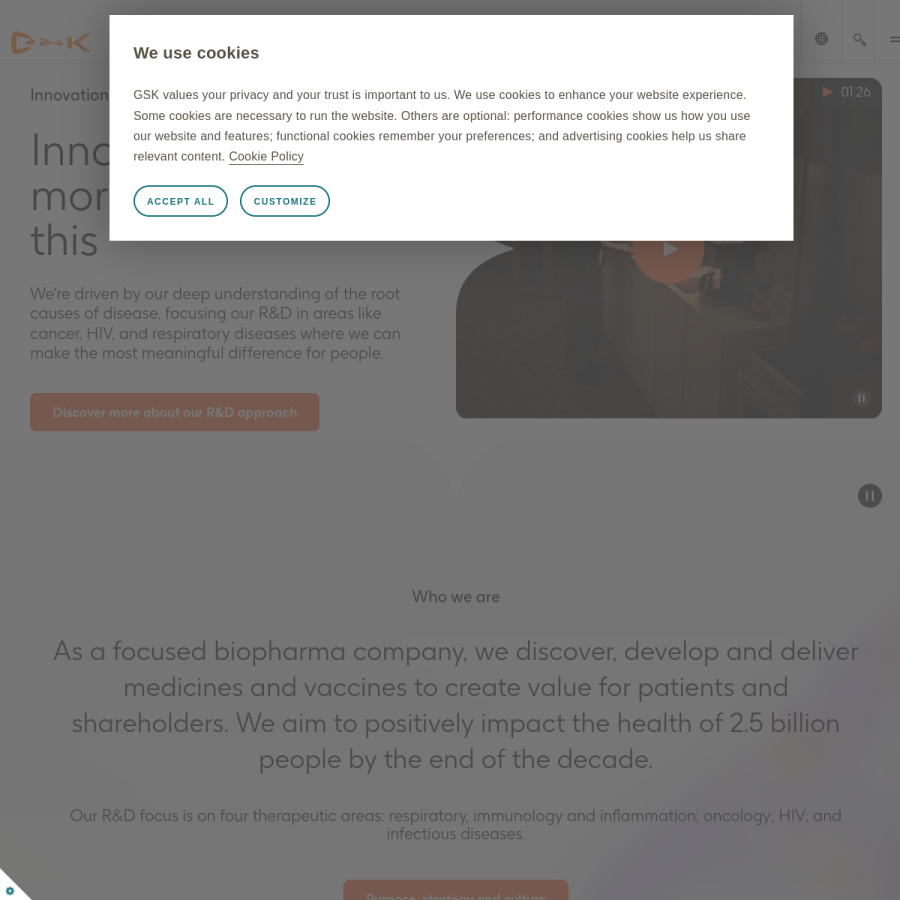 gsk.com homepage screenshot