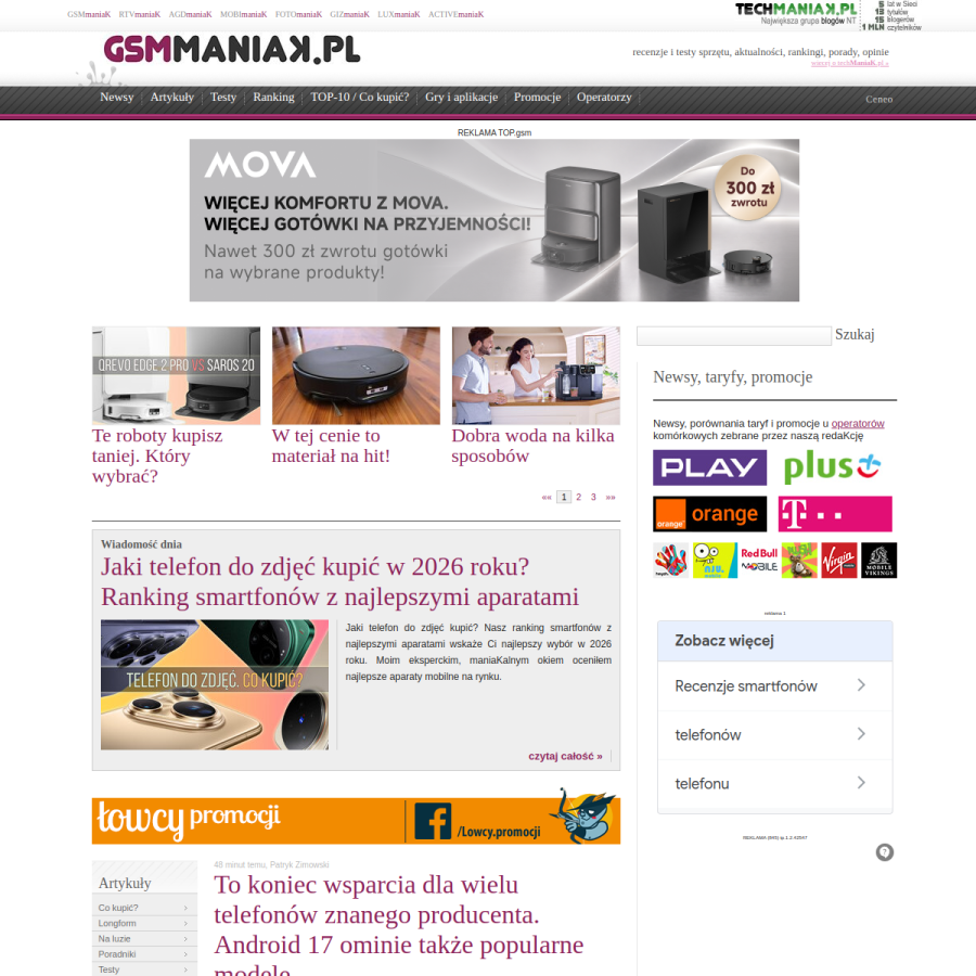 gsmmaniak.pl homepage screenshot