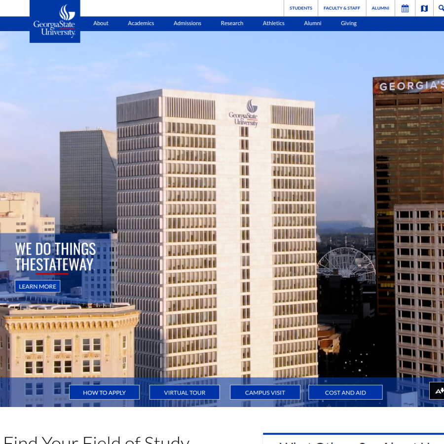 gsu.edu homepage screenshot
