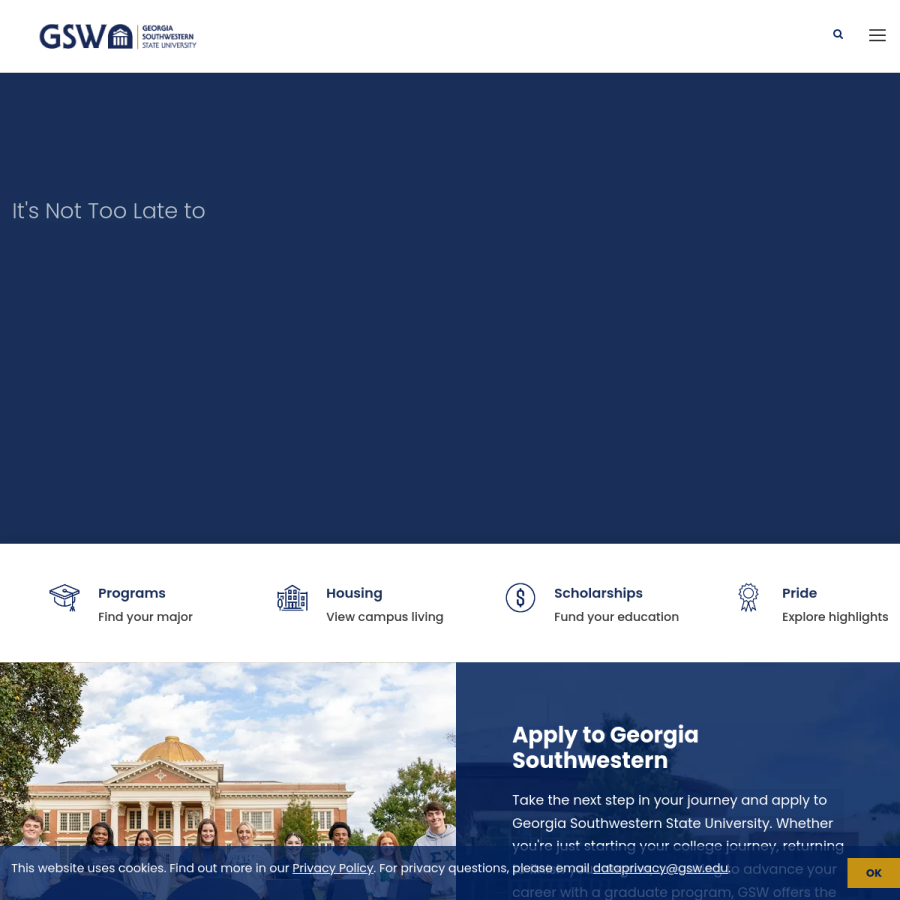 gsw.edu homepage screenshot
