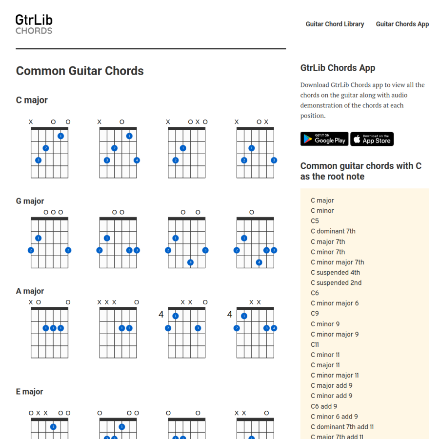 gtrlib.com homepage screenshot