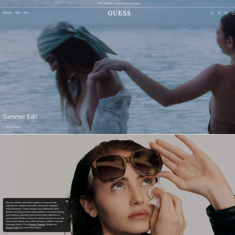 guess.com homepage screenshot