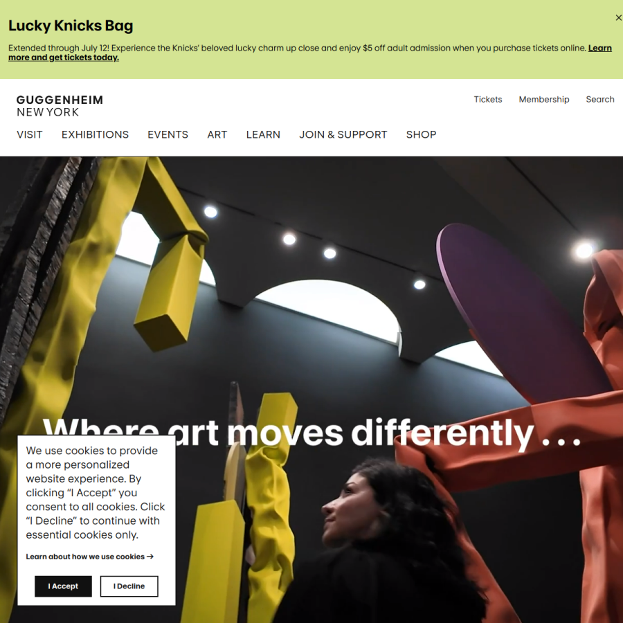 guggenheim.org homepage screenshot