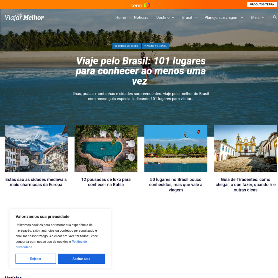 guiaviajarmelhor.com.br homepage screenshot