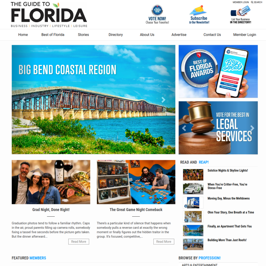 guidetoflorida.com homepage screenshot