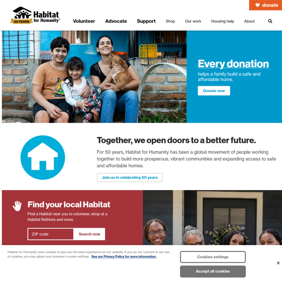 habitat.org homepage screenshot