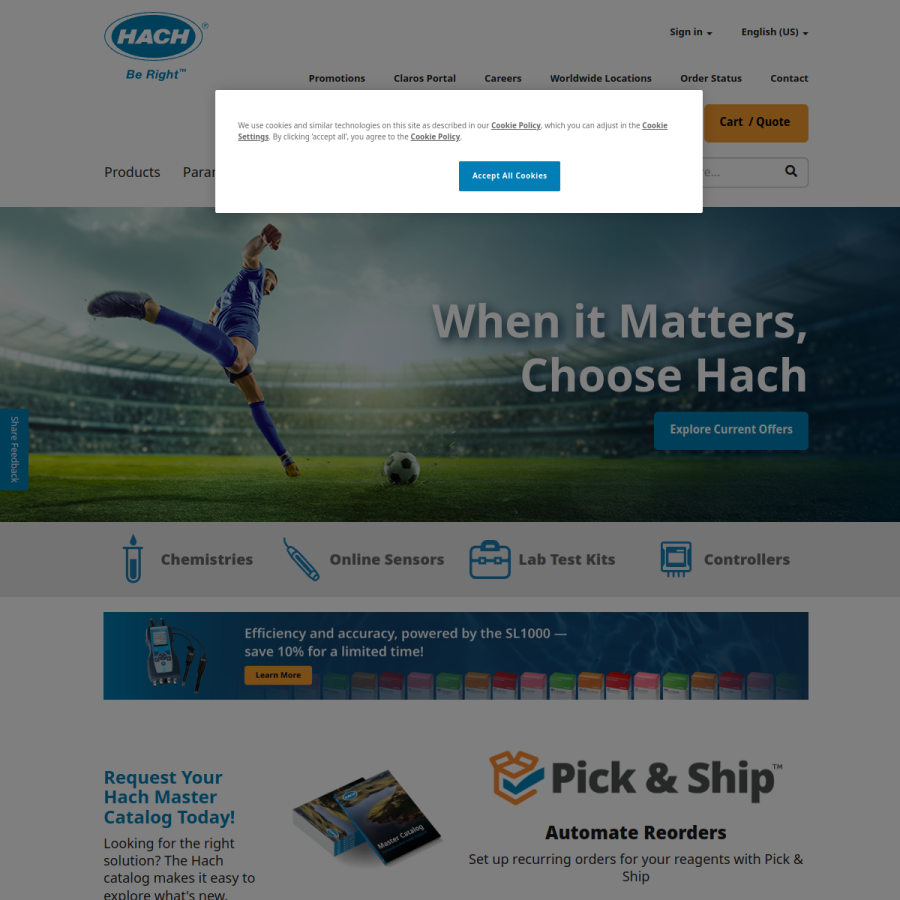 hach.com homepage screenshot