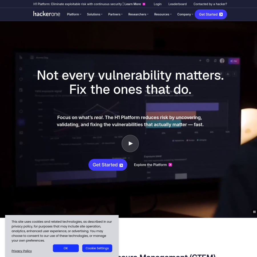 hackerone.com homepage screenshot